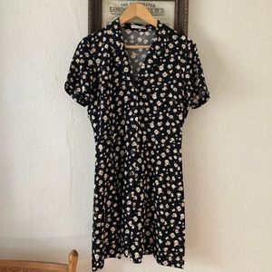 Short Swingy Black Floral Reformation Dress